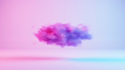 Obraz premium minimalistic depiction of a single cloud set against a pristine white background, offering a serene and simplistic visual.