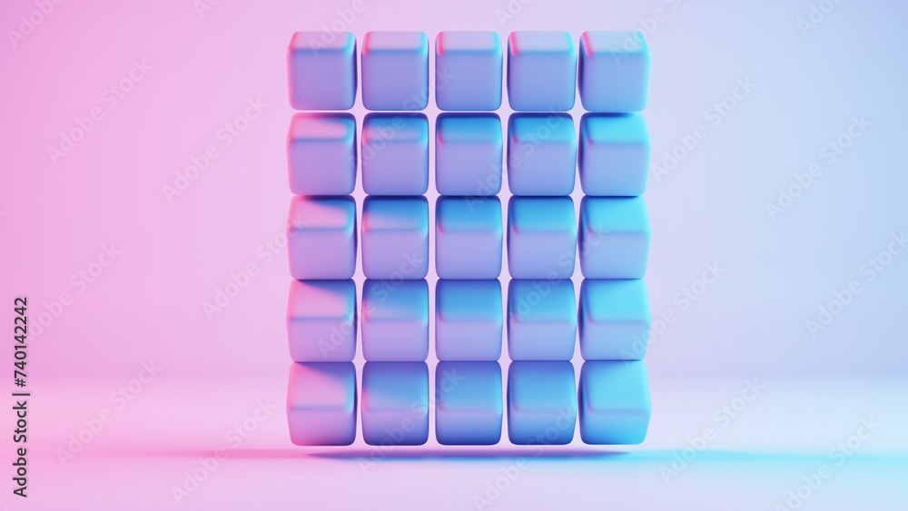 Aufkleber 3D background composed of soft cubes, creating a visually appealing and tactile environment.
