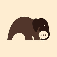 elephant chat negative space logo