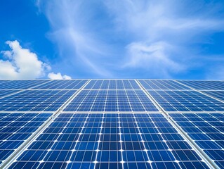 Obraz premium Close-up of Solar Panels with Sun Reflection