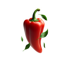 Levitating Red Hot Pepper on White Background -Download PNG Transparent