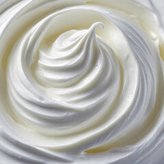 White texture of whipped cream, homemade sour cream or hand cream. Detailed pure creamy background