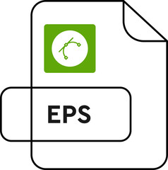 EPS File Extension icon purple and yellow outline color