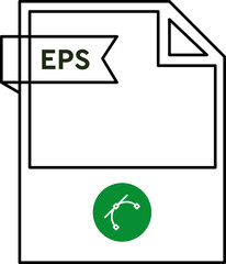 EPS File format icon  black outline and light color text