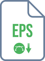 EPS File Icon fill rounded corners bold outline