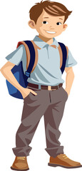 young student standing with backpack-