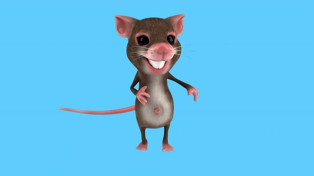 Fun 3D cartoon mouse dancing (with alpha channel)