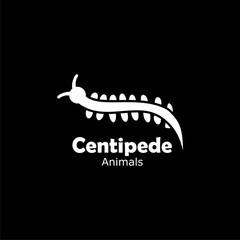  Centipede simple icon isolated on black background 