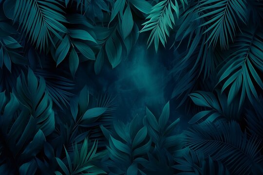 dark green background filled with an abundance of lush leaves, creating a sense of being surrounded by natures beauty