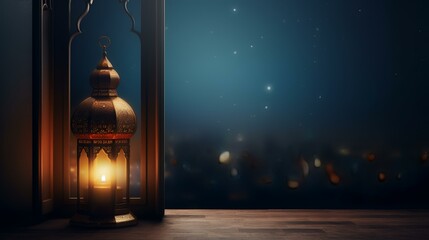 Ramadan Kareem greeting card. Ramadan Kareem background with Arabic lantern. - obrazy, fototapety, plakaty