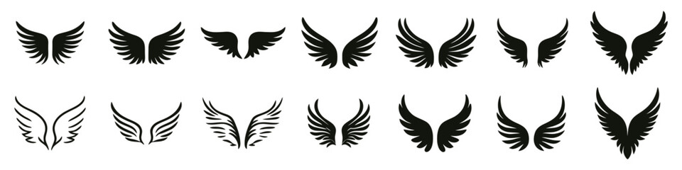 Wings. Elements for design. Vector illustration.