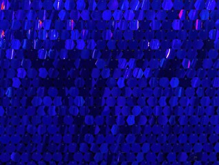 Blue shiny iridescent background. Pixel background.