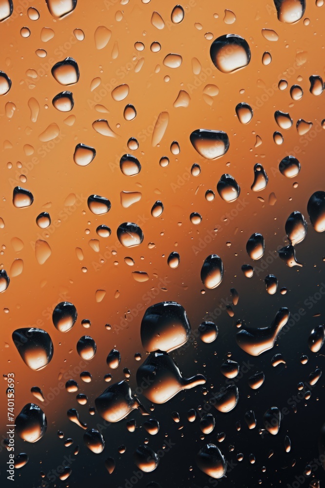 Aufkleber close up view of water droplets on a window. suitable for weather or nature concepts