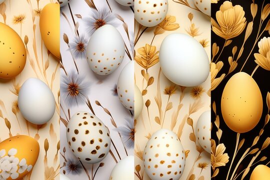 Beautiful images of eggs and flowers, perfect for springtime designs