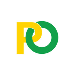 business company colorful PO letter logo design 