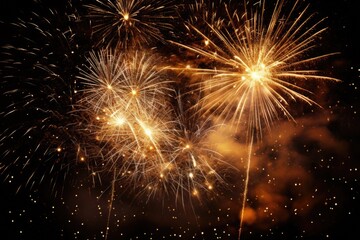 Bright fireworks lighting up the night sky, perfect for celebrations and events