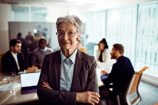 Portrait of a confident senior businesswoman in conference room