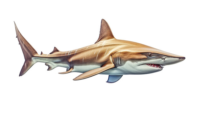 Hammer head shark on white or transparent background