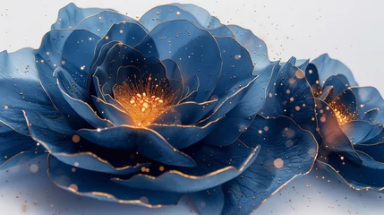Foto op Aluminium Background, translucent blue flower on white background © Nataliia