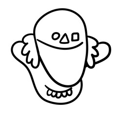 character portrait in doodle style in vector. line art for avatar design sticker coloring postcard poster print