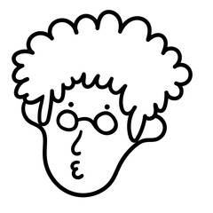 character portrait in doodle style in vector. line art for avatar design sticker coloring postcard poster print