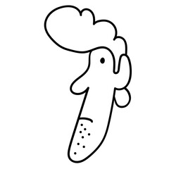 character portrait in doodle style in vector. line art for avatar design sticker coloring postcard poster print