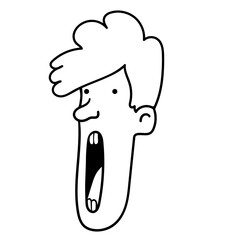 character portrait in doodle style in vector. line art for avatar design sticker coloring postcard poster print