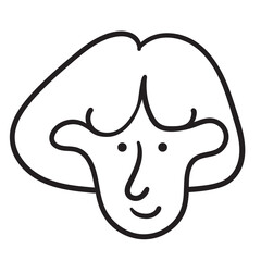 character portrait in doodle style in vector. line art for avatar design sticker coloring postcard poster print