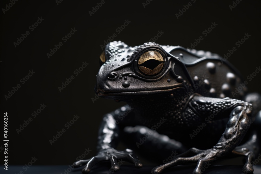 Poster Detailed shot of a frog statue, suitable for various design projects