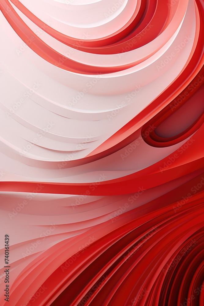 Poster Abstract background with red and white curved lines. Suitable for graphic design projects