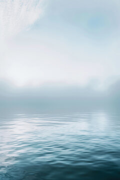 Misty Serenity: Abstract Seascape Painting in Muted Tones
