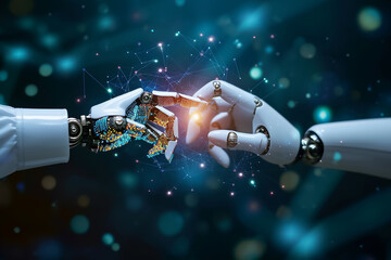 AI robot interacting with human