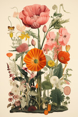 Botanical Bounty: Vibrant Collage of Botanical Prints