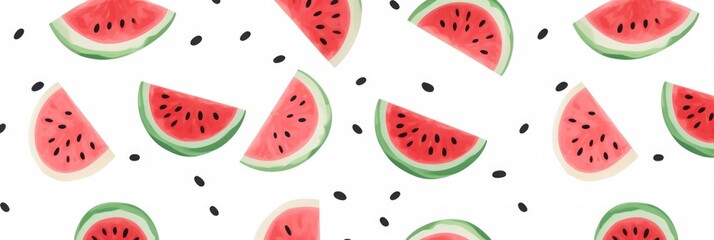 Watermelon pattern on white background