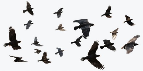 A flock of birds flying in the air. Suitable for various nature and wildlife concepts