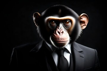 serious business monkey in suit