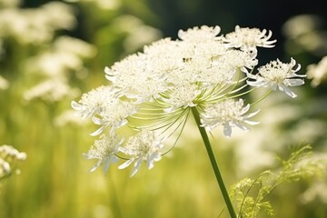 Close up of a white flower in a field, perfect for nature backgrounds