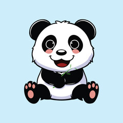 cute panda logo, vector panda logo, silhouette 