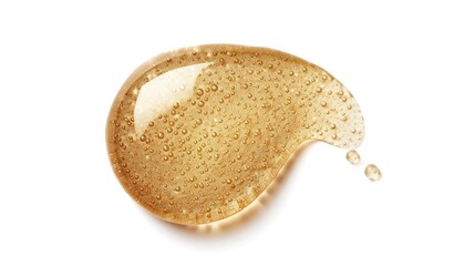 Golden drop texture isolated on white background
