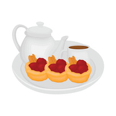 pie and teapot illustration