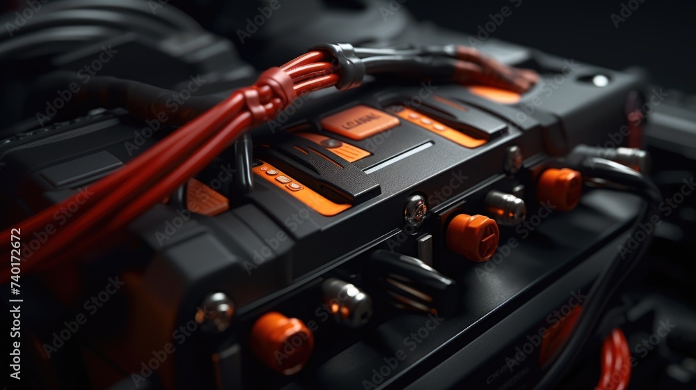 Poster close up of a car's engine, useful for automotive and mechanical concepts