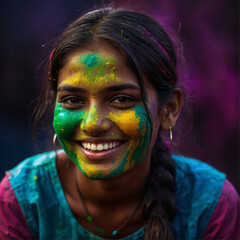 Holi festivals with women