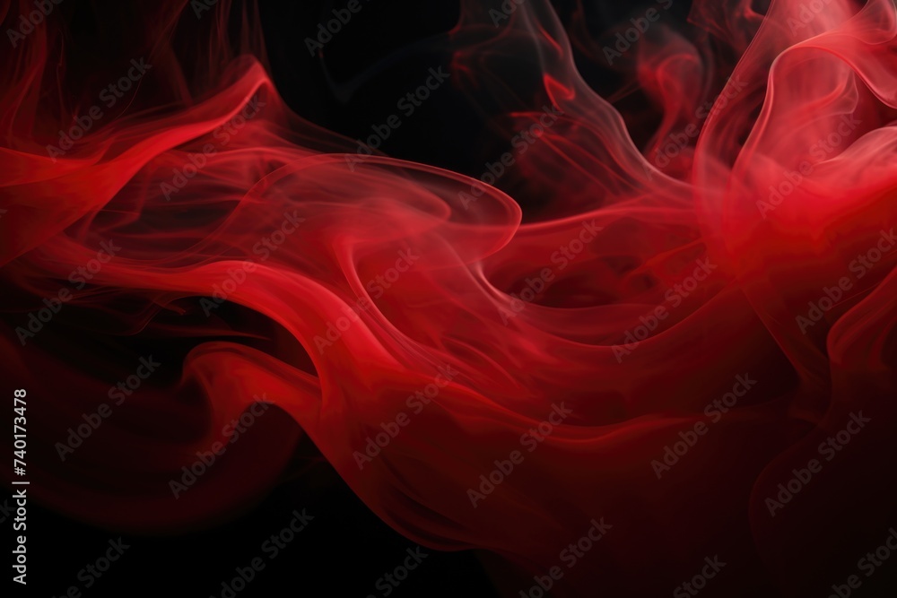 Poster close up of red smoke on black background. suitable for abstract concepts