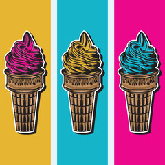 Ice Cream Vector Illustration Design