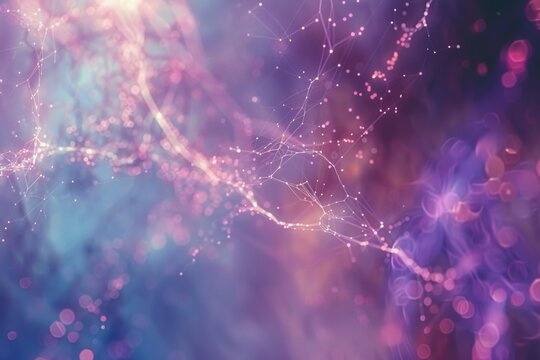 Neural network, or the nervous system. Abstract fractal art background for themes of connectivity and biology.