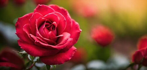Red rose close-up. Generative AI