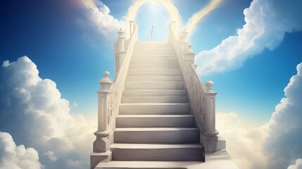 stairway through the clouds to the heavenly light stairway to heaven