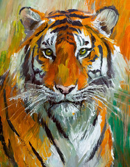 Tiger abstract art painting