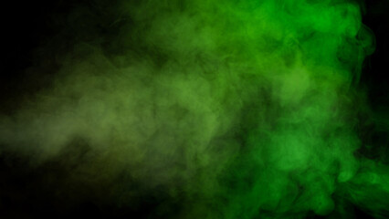 Red and green steam on a black background.