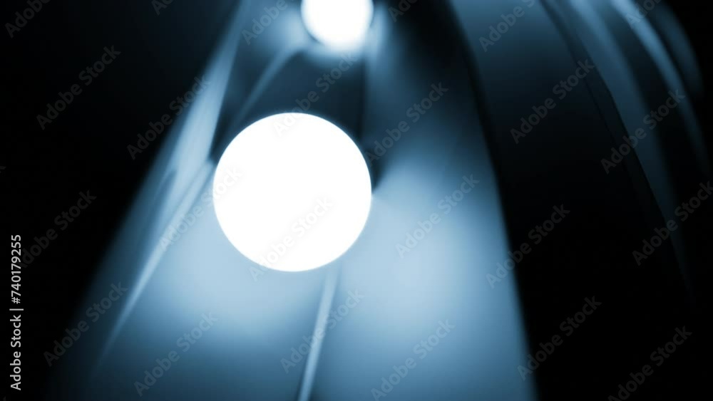 Aufkleber moving glowing 3d balls. design. 3d balls glow and roll on track. animation with 3d balls glowing in